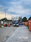 Fertig gebaute Dekontaminationsschleuse auf einem Wertstoffhof